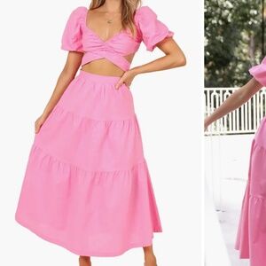 Petal and Pup Nordstrom Pippa Linen Blend Crop Top and Skirt Set